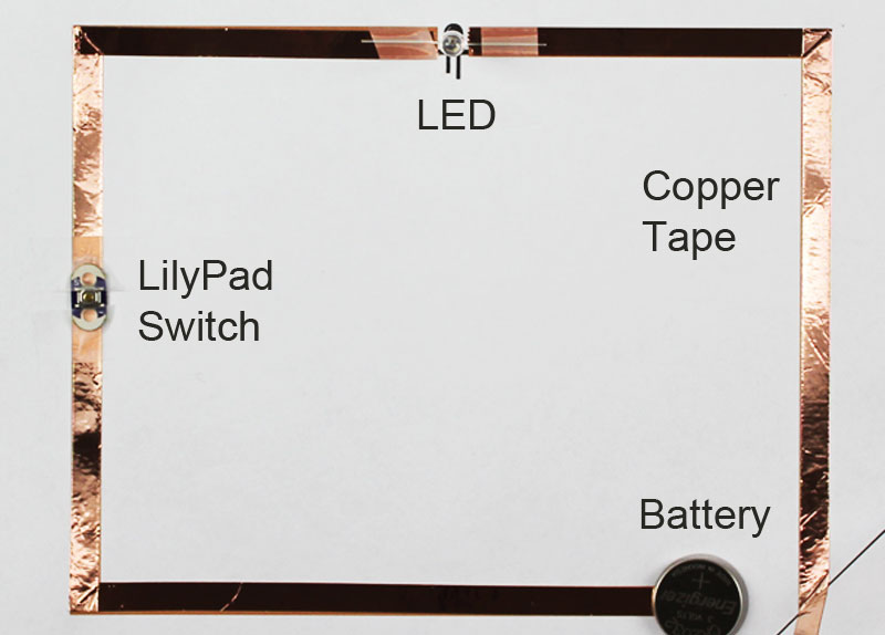 paper circuit with lilypad switch