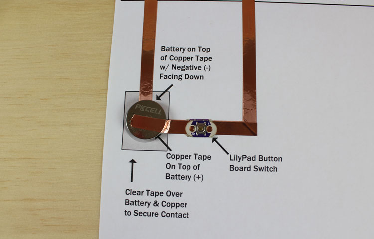 lilypad switch and coin cell battery