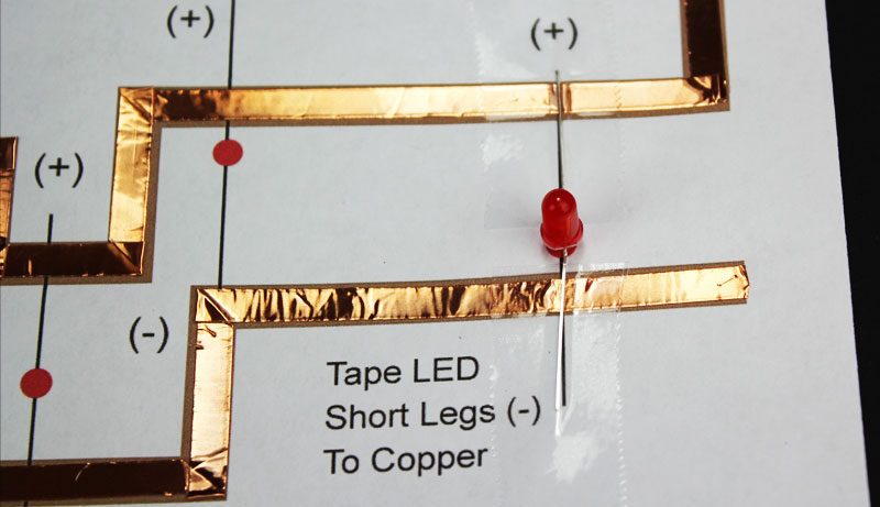 leds copper tape christmas paper circuits