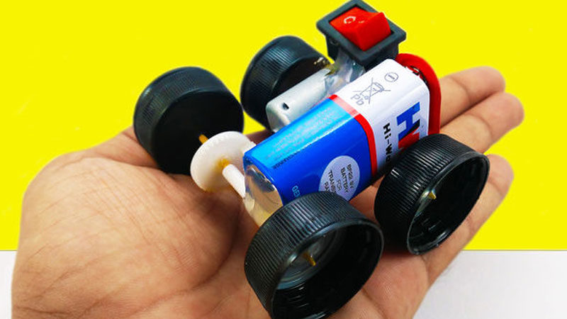 9v mini electric car makerspace projects