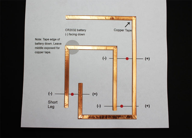valentines day light up paper circuit card
