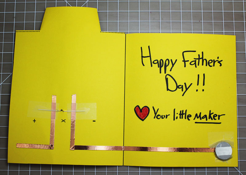 fathers day makerspace paper circuits card