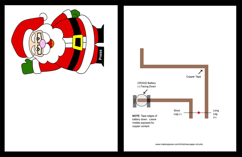 holiday christmas paper circuits templates