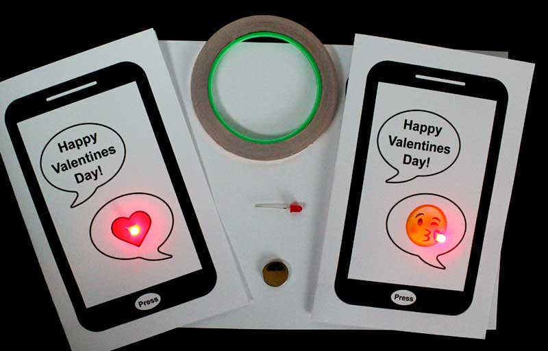 paper circuit valentines day card