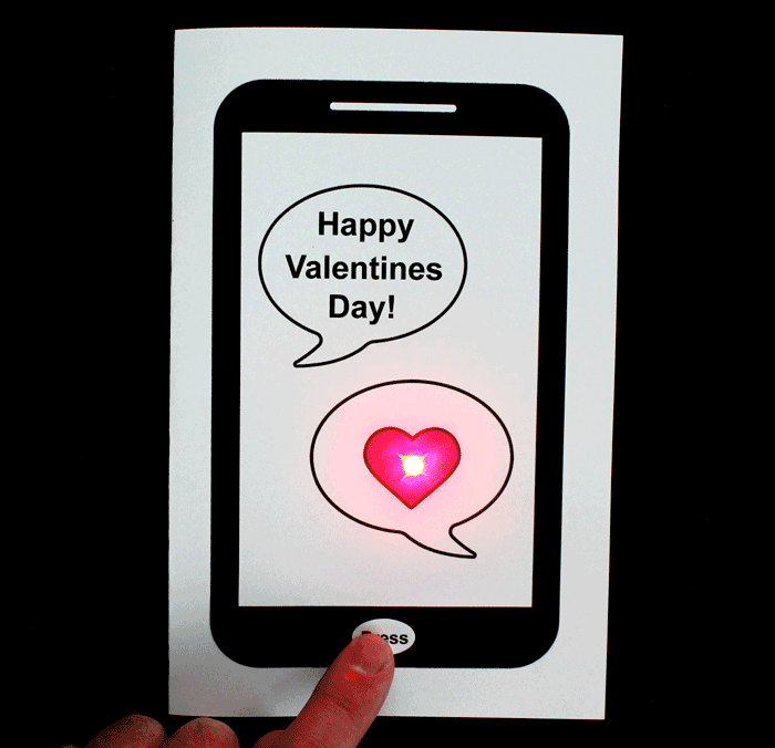 paper circuit valentines day card