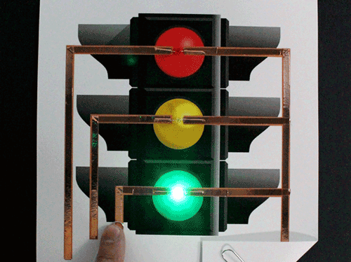 traffic light paper circuit animated