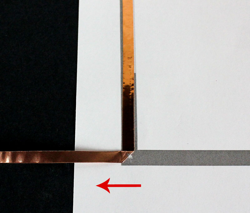 apply conductive copper tape to template